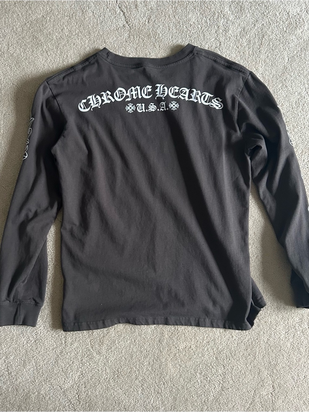 Medium Grey Chrome Hearts USA Long Sleeve Shirt - Picture 2 of 4